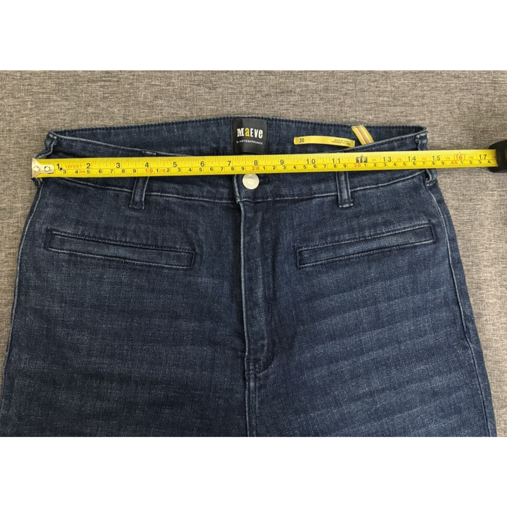 Anthropologie Jeans Essential Straight Indigo Blue Denim Size 30 - Picture 3 of 8